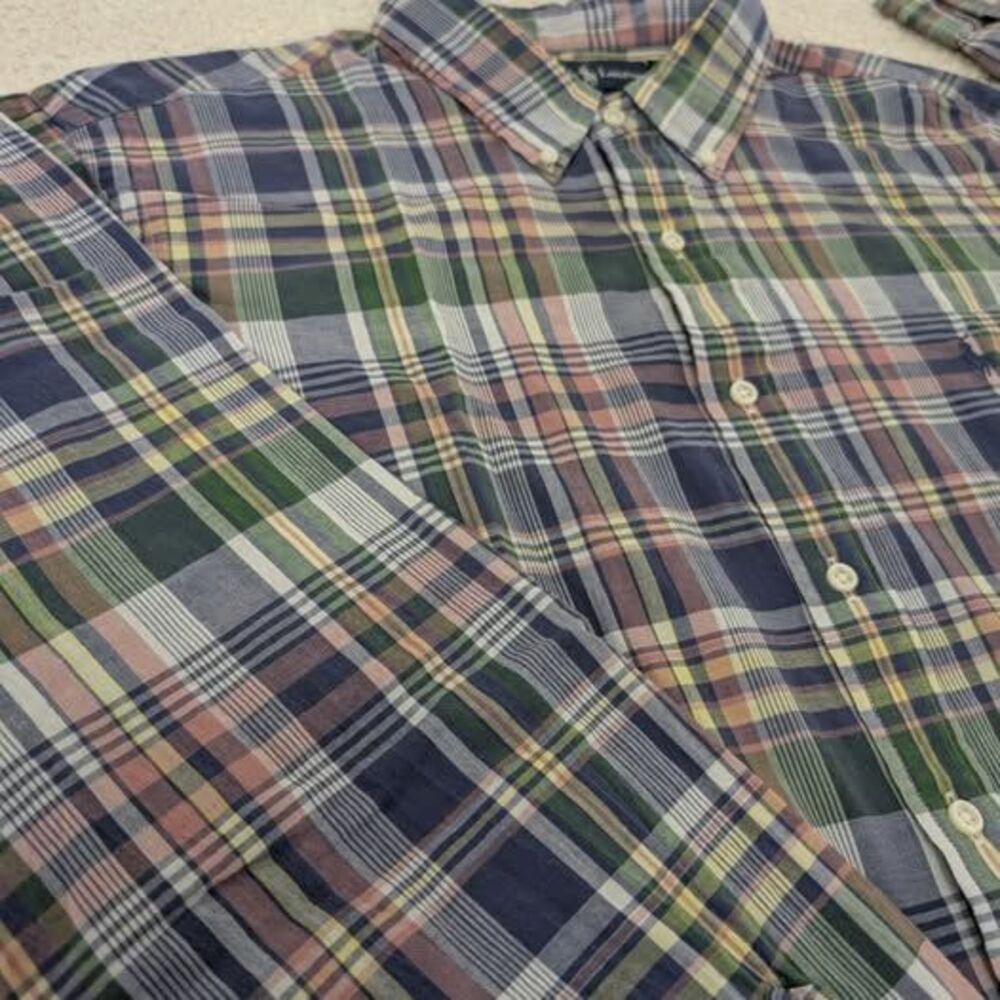 Ralph Lauren Men's XXL Plaid Button Down Casual Shirt Pony Cowboy Western